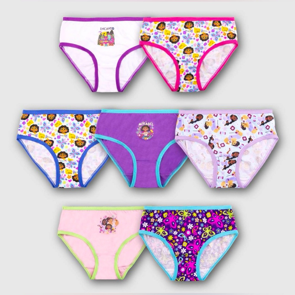 Disney Encanto 7pk Girls’ Underwear Size: 8 NIP 100% Cotton